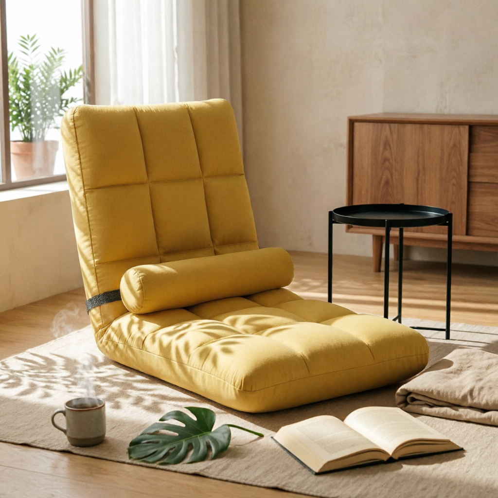 Home Furniture & Hardware Trading - Padded Floor Lounge Chair Quilted Adjustable