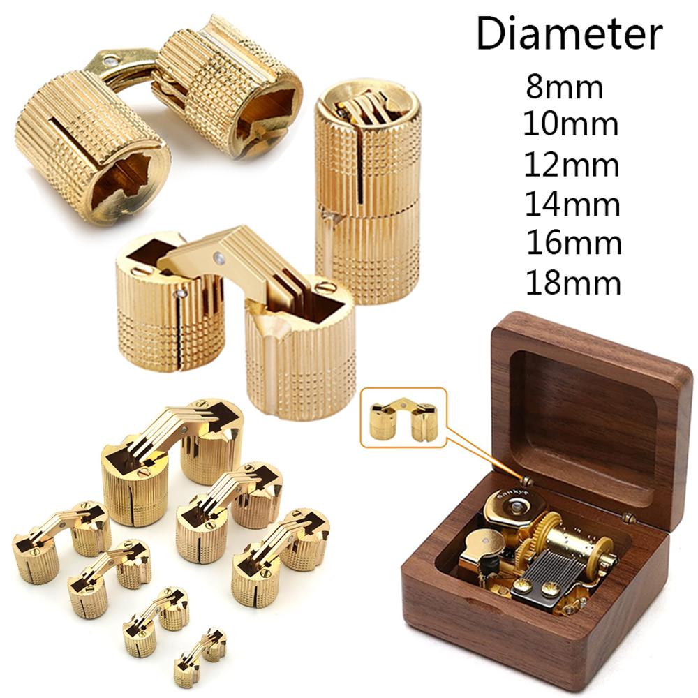 Furniture Hardware Brass - 1/2 Piece 8-18mm Brass Hinge Hidden
