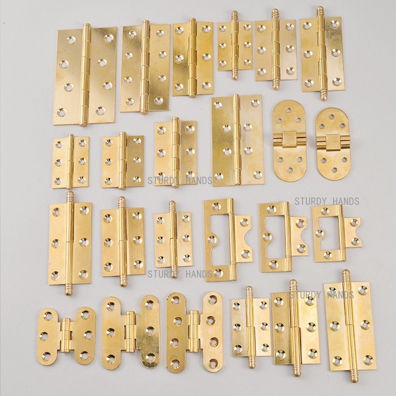 Furniture Hardware Brass - 10pcs brass hinges, gold hinges wardrobe