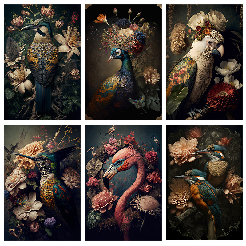 Retro Flower Bird Posters and  - Furniture Paradise & Hardware Ghaziabad Photos recensie en prijs