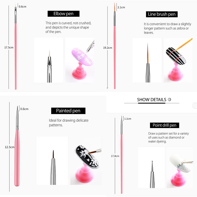LINMANDA 15 Pink Nail Art Brus - Furniture Hardware Nails recensie en prijs