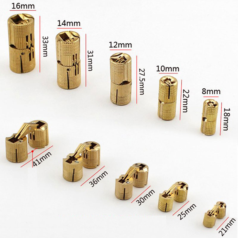 2pcs Copper Barrel Hinges Cyli - Furniture Hardware Brass recensie en prijs