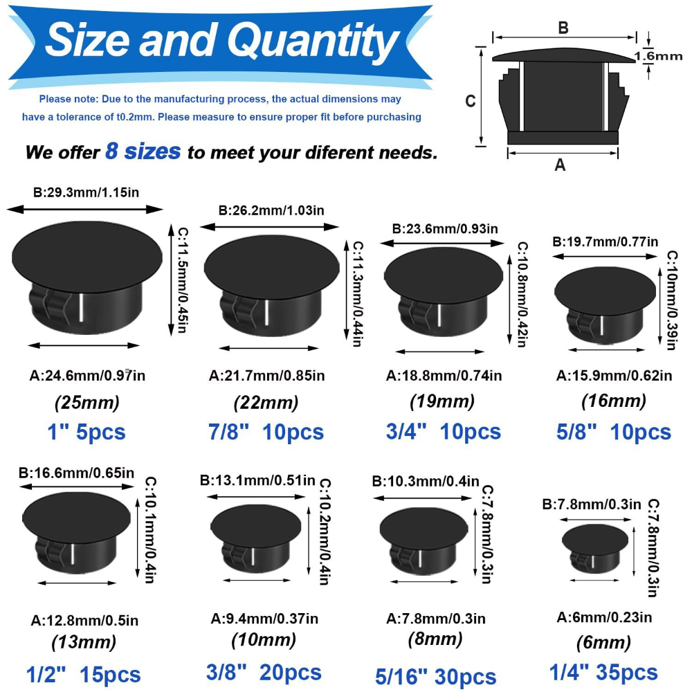 135pcs Black Cover Screw-type  - Furniture Hardware Types recensie en prijs